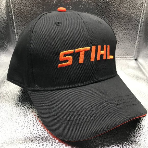 Stihl Hat.  Black Orange.  New - Picture 1 of 2